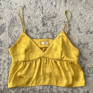 Yellow aritzia silk tank